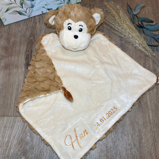 Personalisiertes Schnuffeltuch mit Namen und Geburtsdatum
