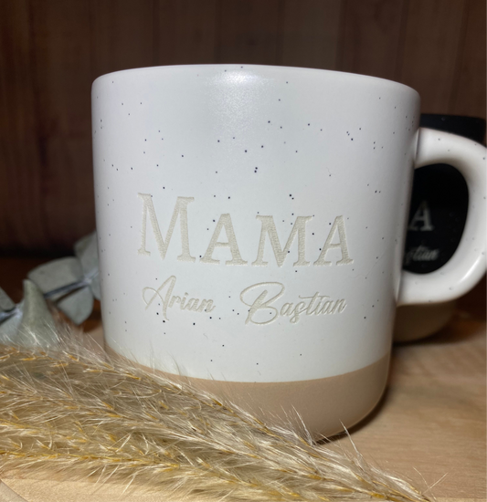 Keramiktasse mit Gravur für Mama