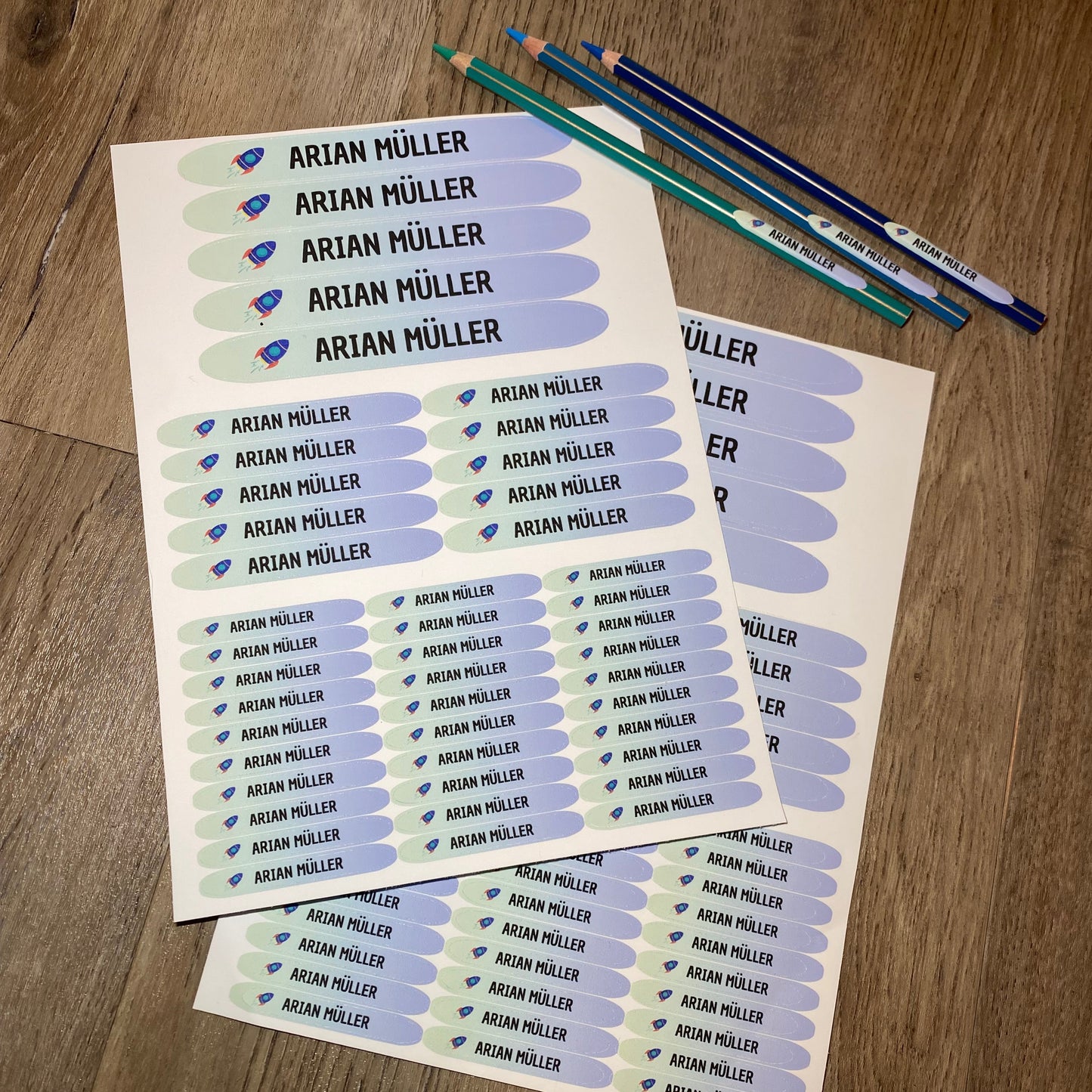 Namenssticker für die Schule oder für den Kindergarten