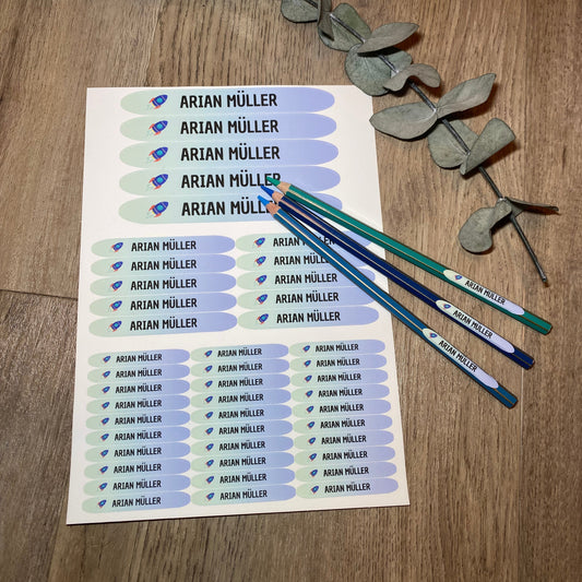 Namenssticker für die Schule oder für den Kindergarten