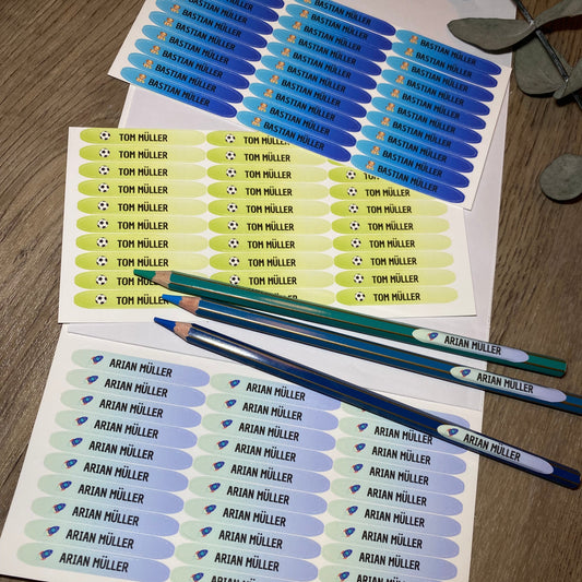 Namenssticker für Stifte