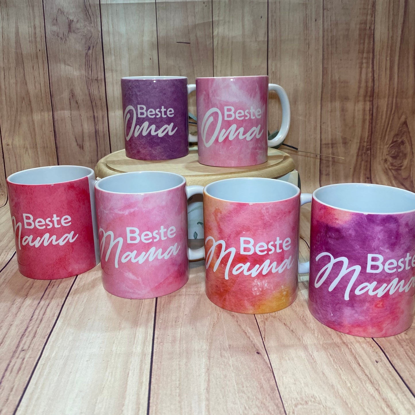 Bunte Tassen für die besten Mamas, Papas, Omas und Opas