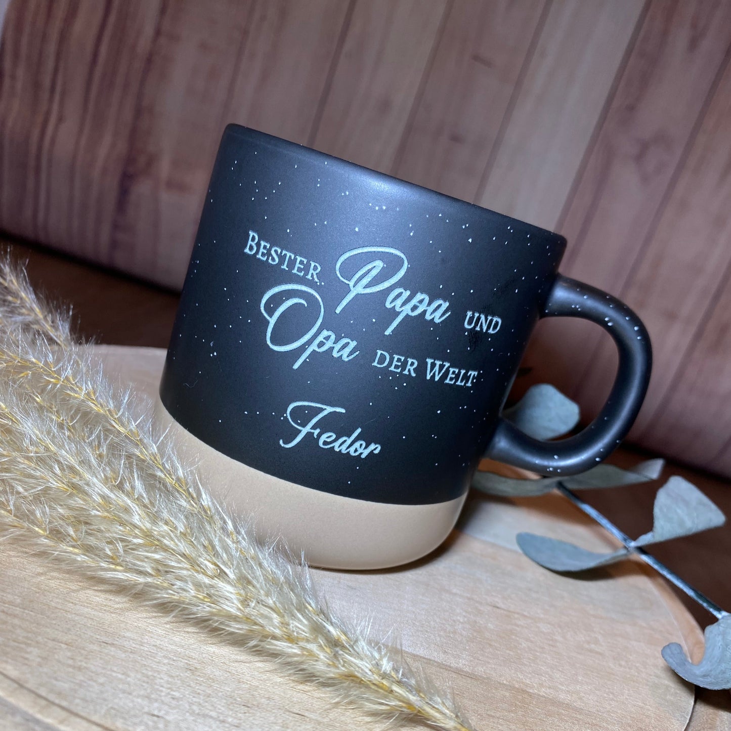 Keramiktasse mit Gravur Bester Papa und Opa der Welt