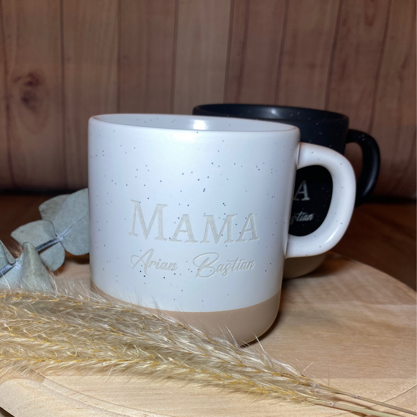 Keramiktasse mit Gravur für Mama