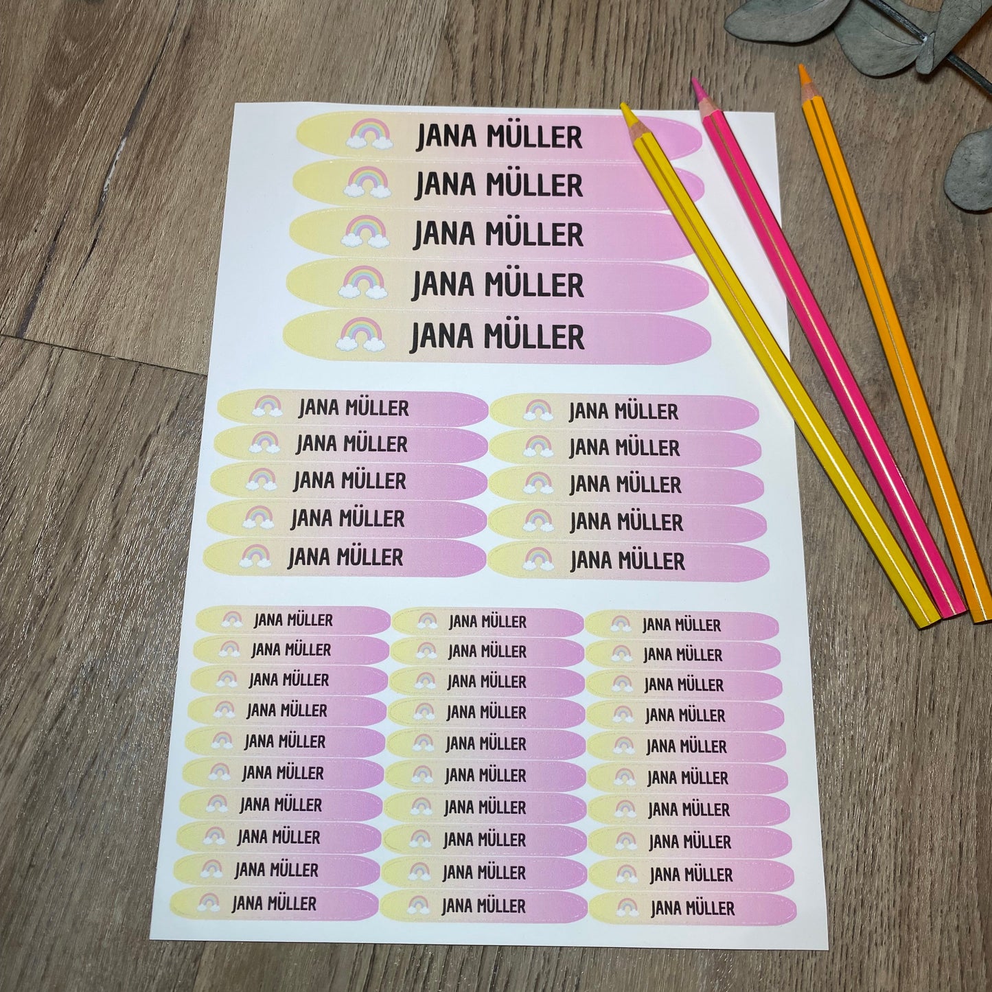 Namenssticker für die Schule oder für den Kindergarten
