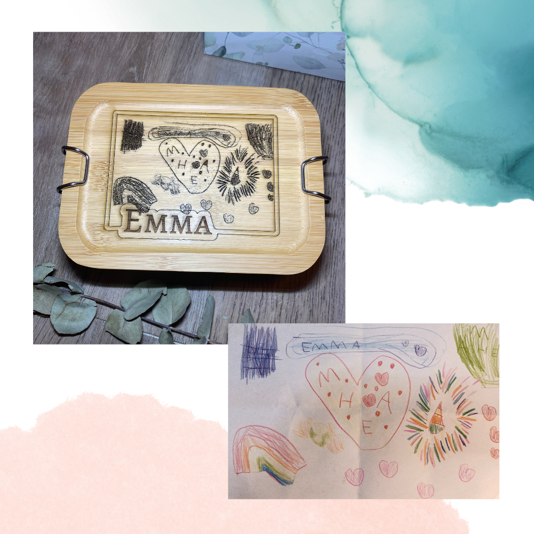 Lunchbox/Brotdose mit selbst gemaltem Bild