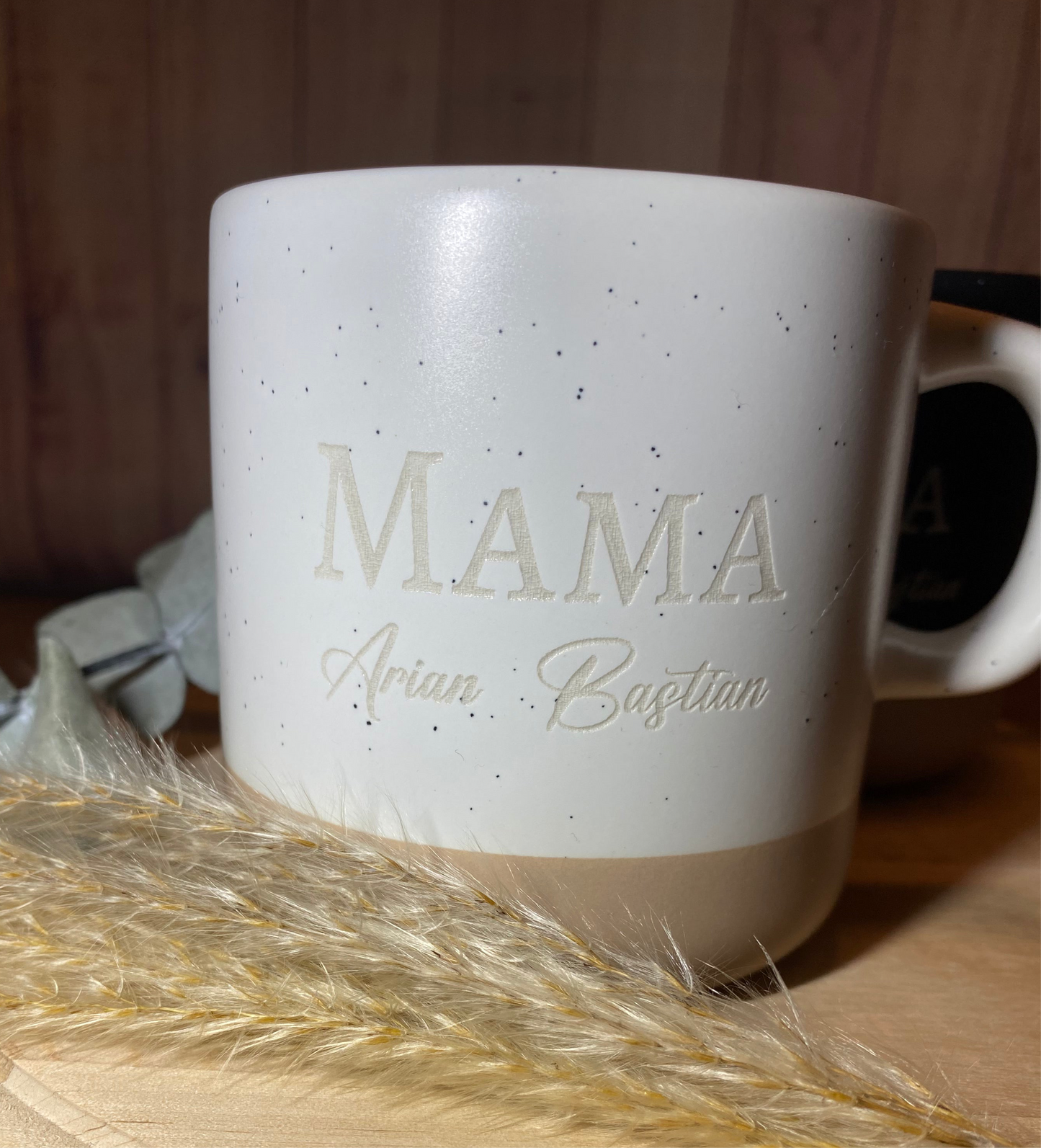 Keramiktasse mit Gravur für Mama