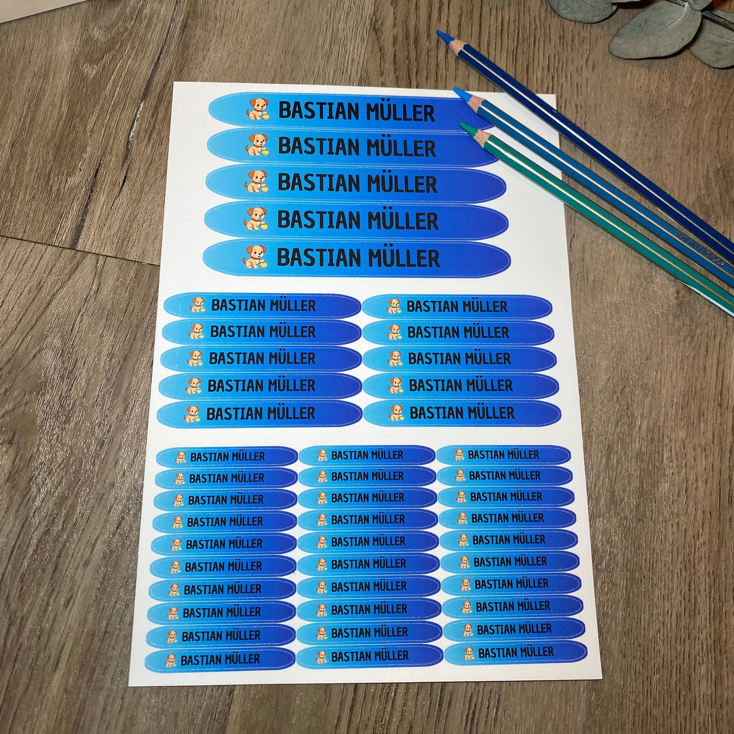 Namenssticker für die Schule oder für den Kindergarten