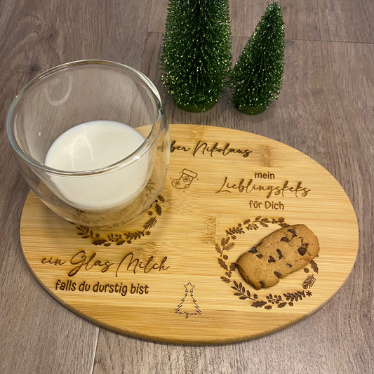 Brettchen aus Bambus für den Nikolaus