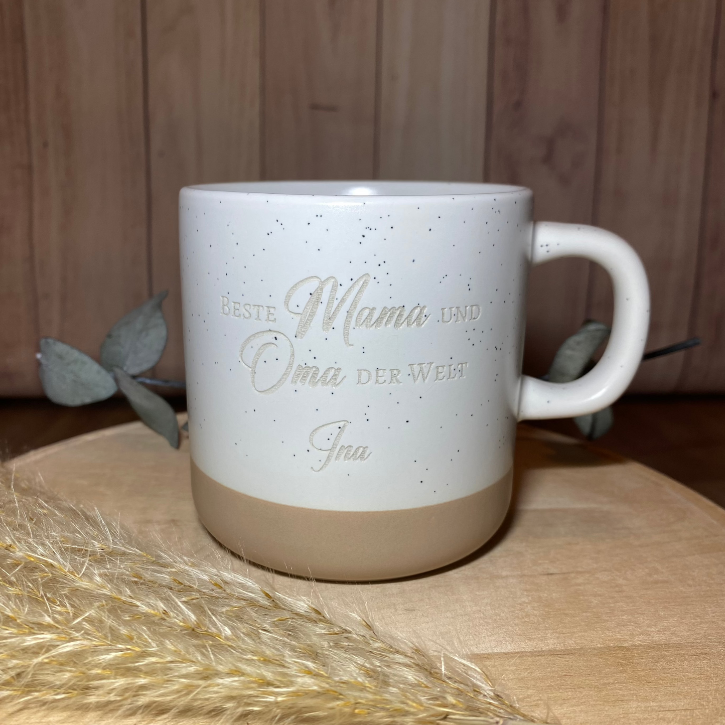 Keramiktasse mit Gravur Beste Mama und Oma der Welt