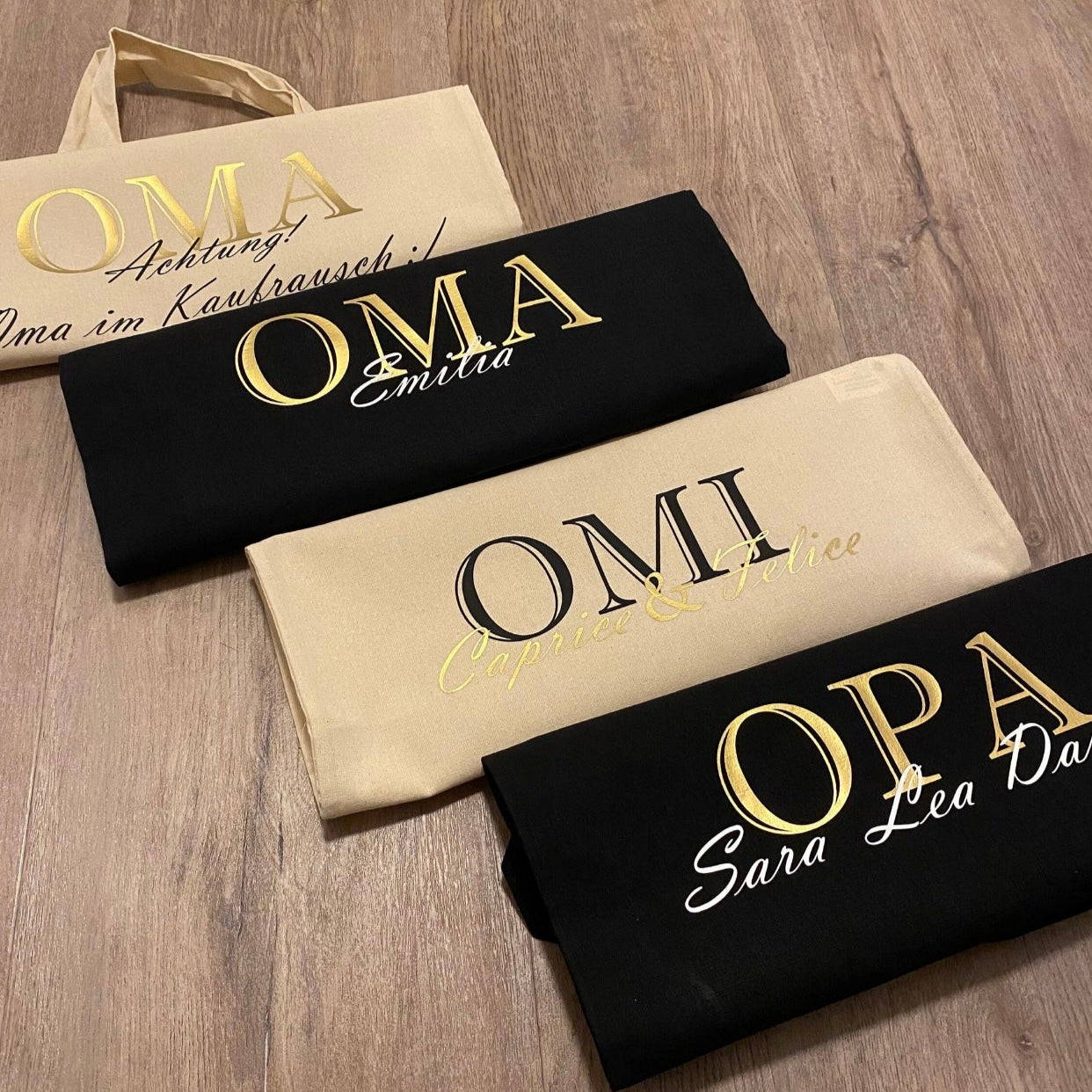 Personalisierte Baumwolltasche für Mama/Papa Oma/Opa