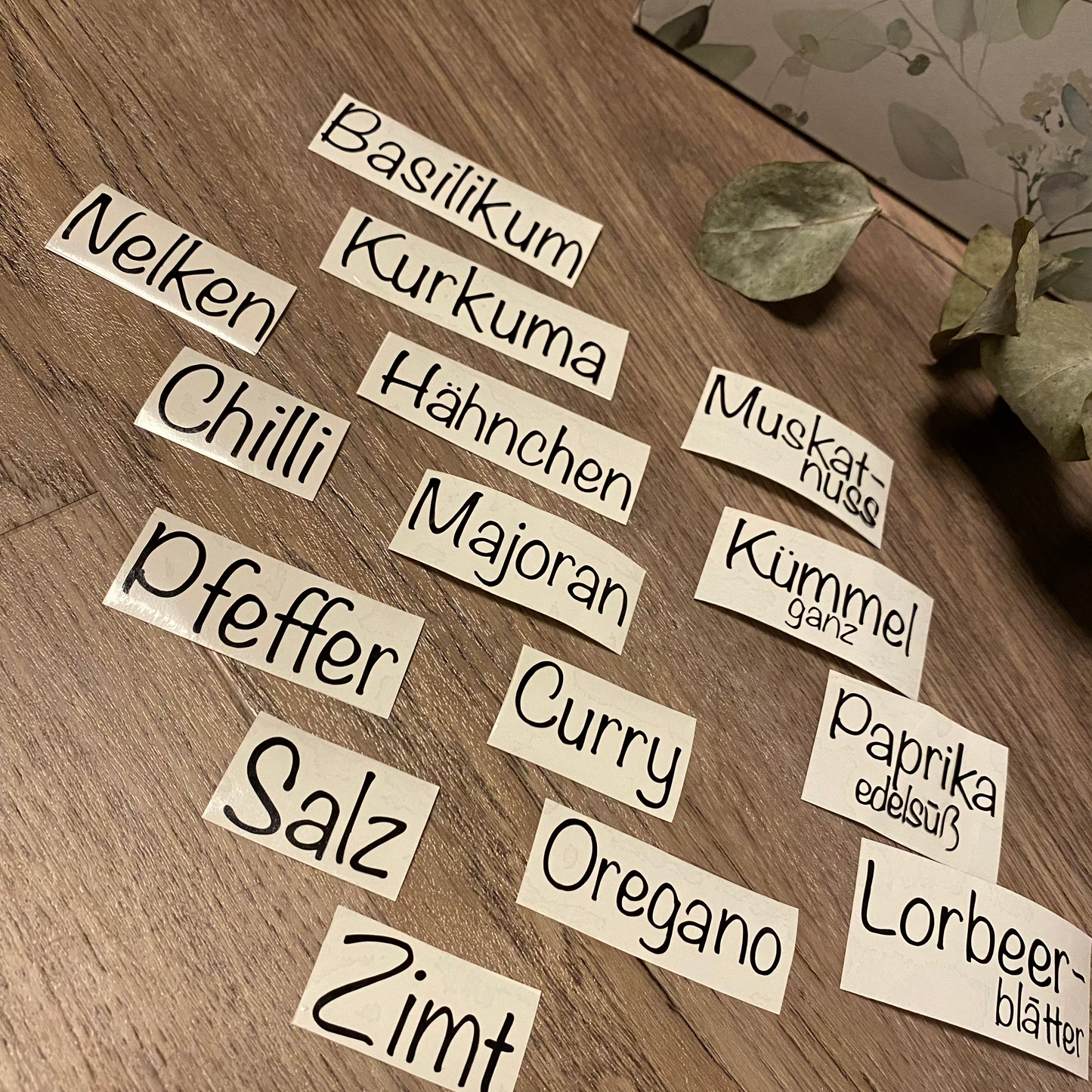 Aufkleber für Gewürzbehälter