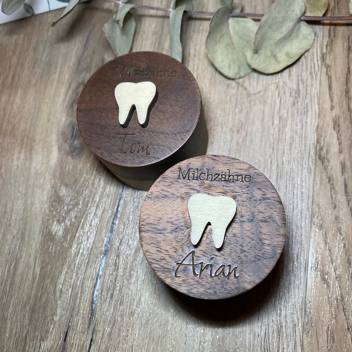 Milchzahndose aus Holz