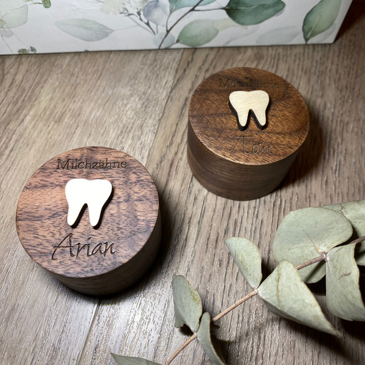 Milchzahndose aus Holz