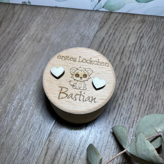 Personalisiertes Döschen für das "Erstes Löckchen"