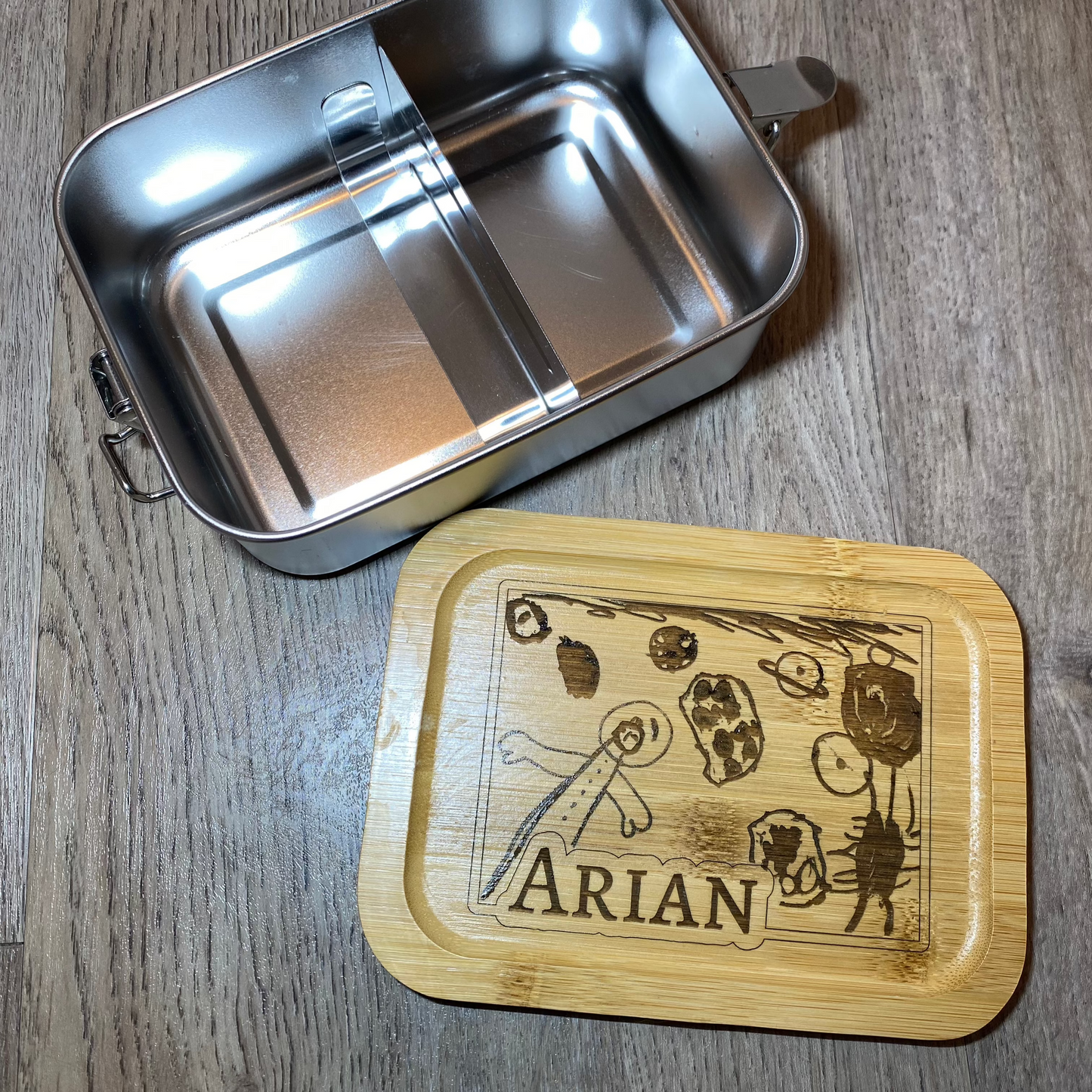 Lunchbox/Brotdose mit selbst gemaltem Bild