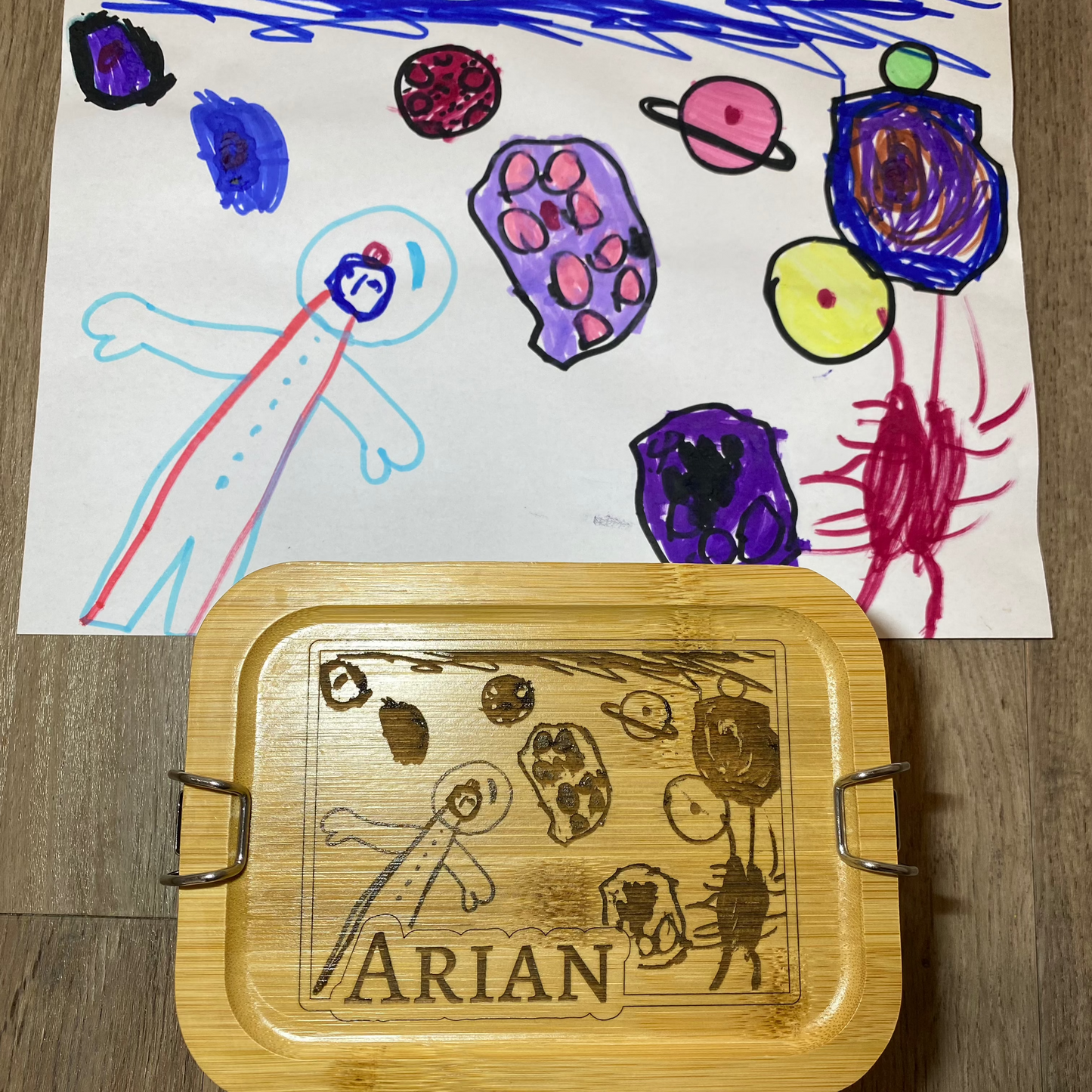 Lunchbox/Brotdose mit selbst gemaltem Bild