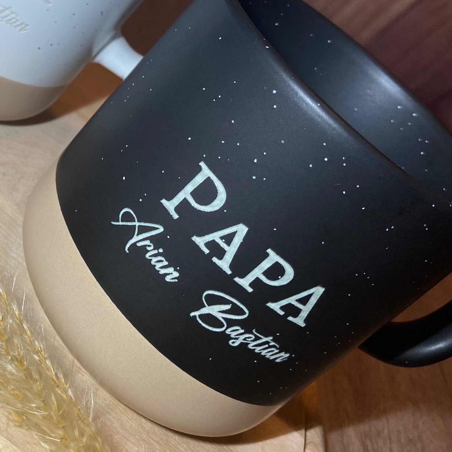 Keramiktasse mit Gravur für Papa