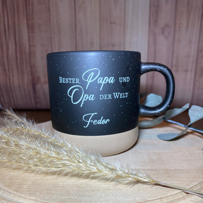 Keramiktasse mit Gravur Bester Papa und Opa der Welt