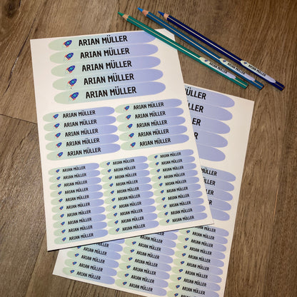 Namenssticker für die Schule oder für den Kindergarten