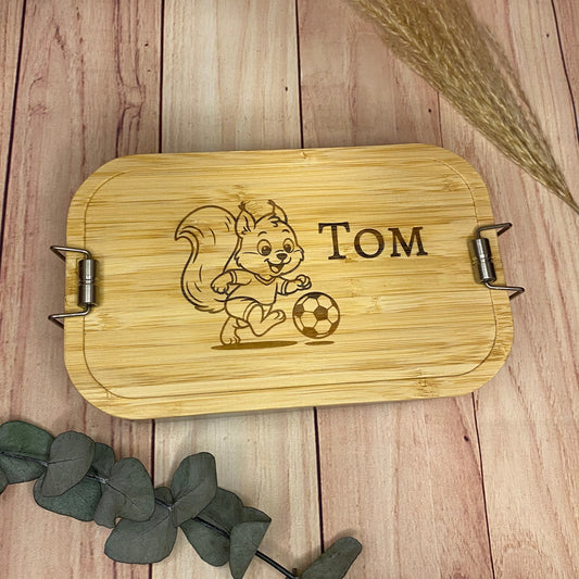Lunchbox aus Edelstahl mit Bambusdeckel