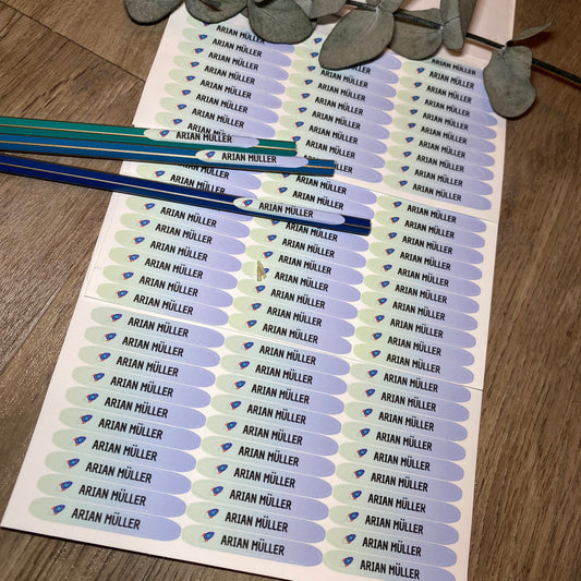 Namenssticker für Stifte