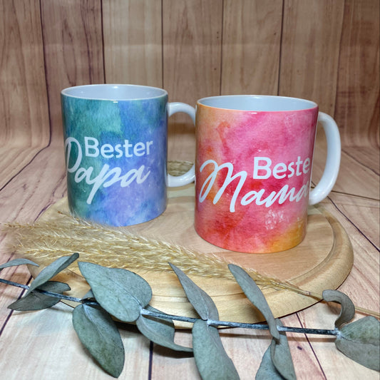Bunte Tassen für die besten Mamas, Papas, Omas und Opas