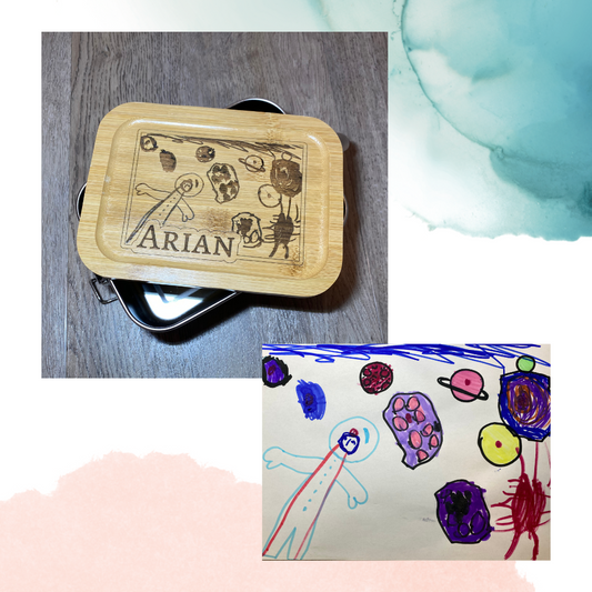 Lunchbox/Brotdose mit selbst gemaltem Bild