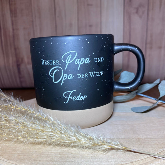 Keramiktasse mit Gravur Bester Papa und Opa der Welt