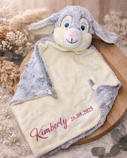 Personalisiertes Schnuffeltuch mit Namen und Geburtsdatum