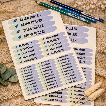Namenssticker für die Schule oder für den Kindergarten
