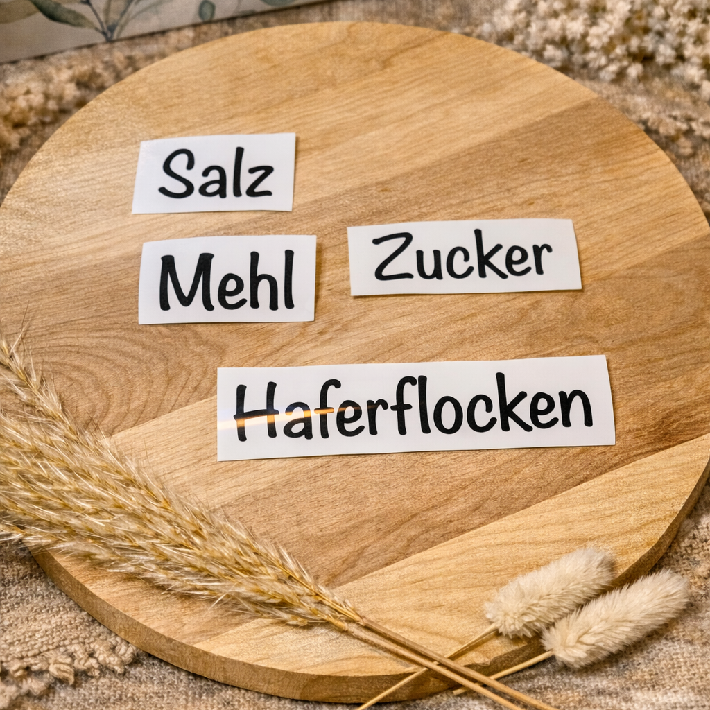 Aufkleber für Gewürzbehälter