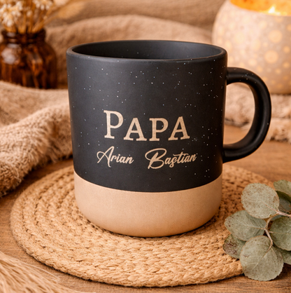 Keramiktasse mit Gravur für Papa