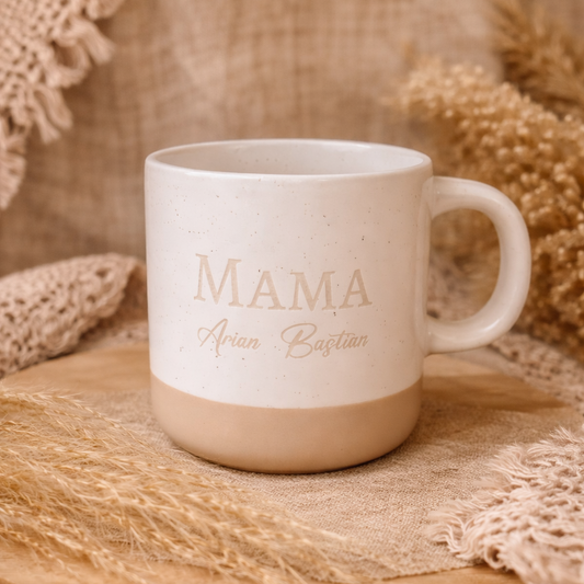 Keramiktasse mit Gravur für Mama