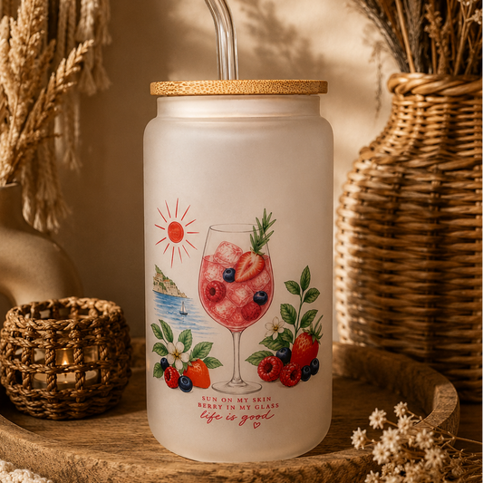 Wildberry Lillet Trinkglas mit Bambusdeckel