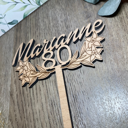 Caketopper mit Namen und Zahl