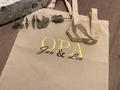 Personalisierte Baumwolltasche für Mama/Papa Oma/Opa