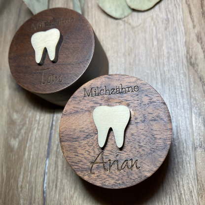 Milchzahndose aus Holz