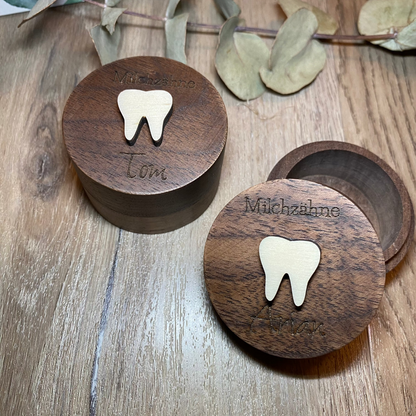 Milchzahndose aus Holz