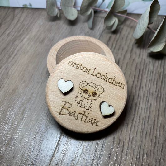 Personalisiertes Döschen für das "Erstes Löckchen"