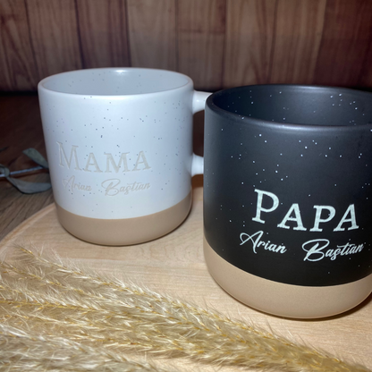Keramiktasse mit Gravur
