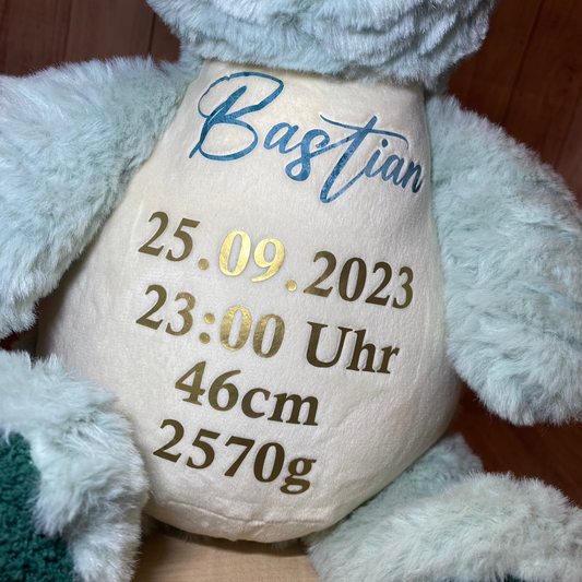 Kuscheltier mit Geburtsdaten