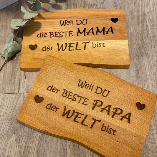 Gewelltes Frühstücksbrettchen aus Buchenholz