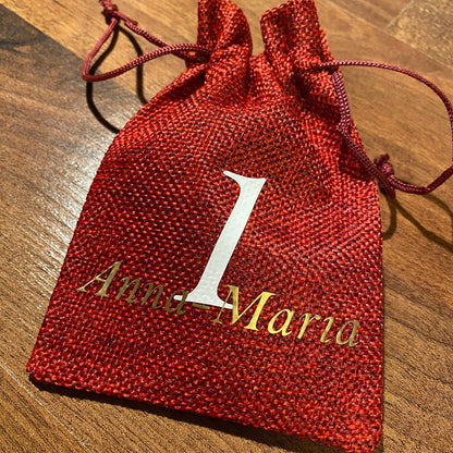 Adventskalender zum selber Befüllen in Rot/Creme