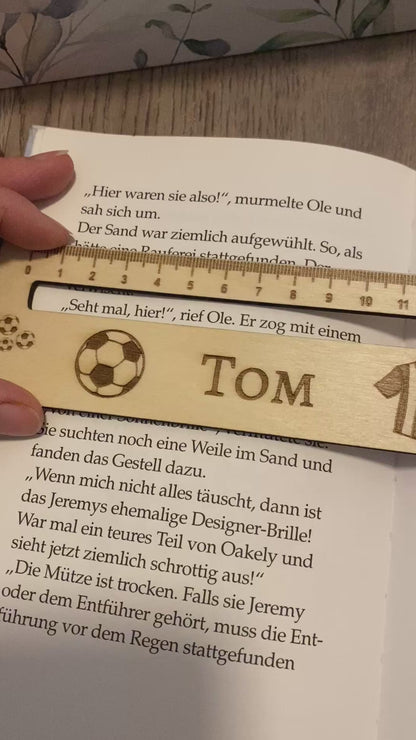 Lineal mit Lesehilfe für den Schulstart mit Namen