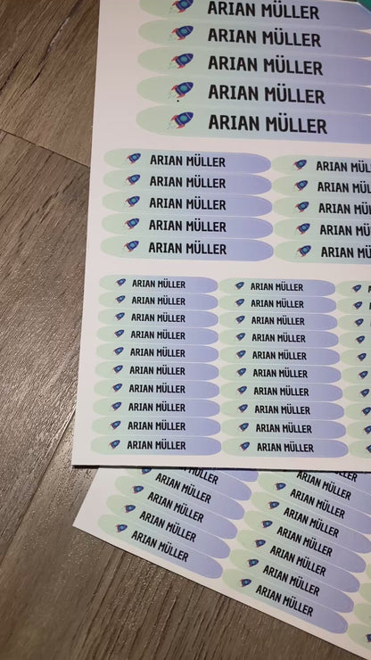Namenssticker für die Schule oder für den Kindergarten