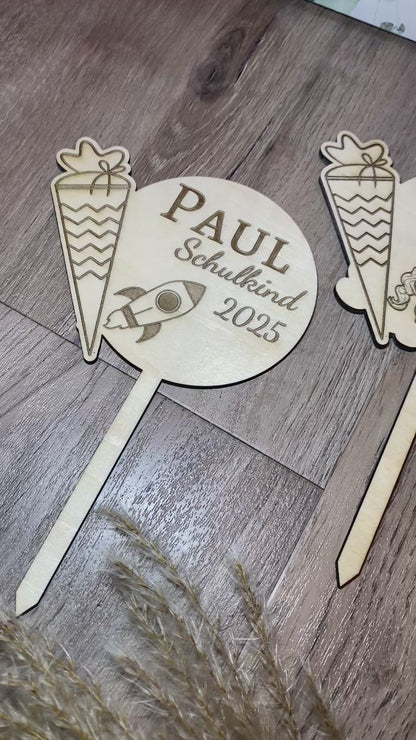 Caketopper Schulkind 2025 mit Namen