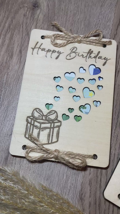 Geldgeschenk aus Holz Happy Birthday