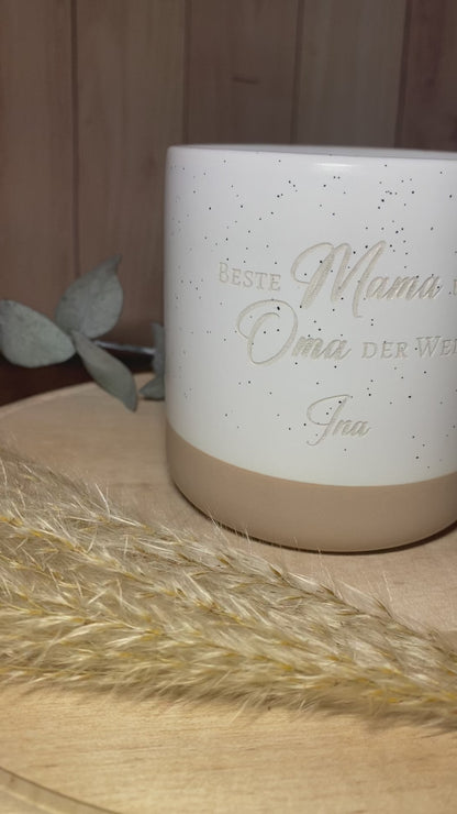 Keramiktasse mit Gravur Beste Mama und Oma der Welt
